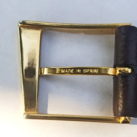 Christian Dior Brown Leather Belt with Gold